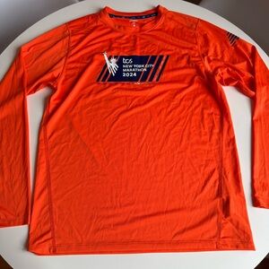 New Balance NYC Marathon 2024 tcs Orange Men's Long sleeve Shirt Size M NBDry